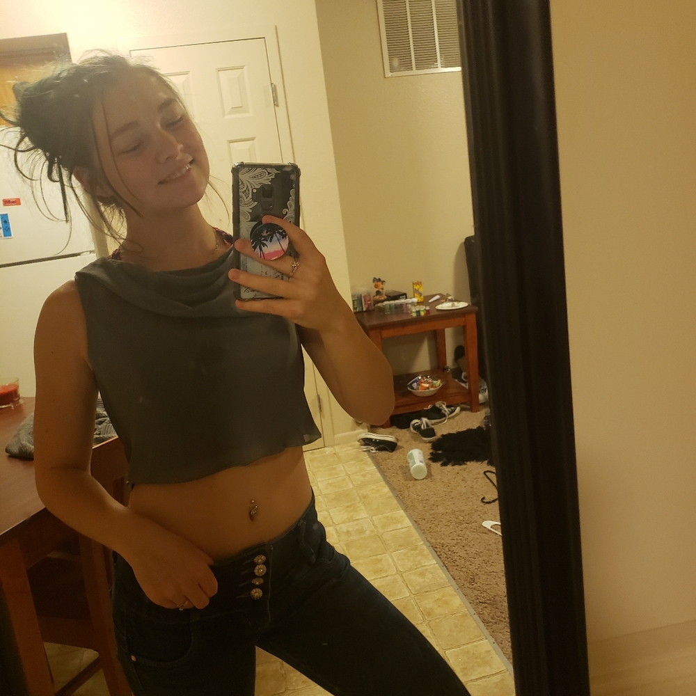 Grey Crop Top